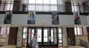 Banners all around the JCCC campus illustrate the friendly and productive environment that the campus has to offer.  Photo by Andrew Shepherd