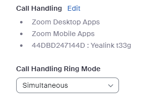 call handling screenshot 