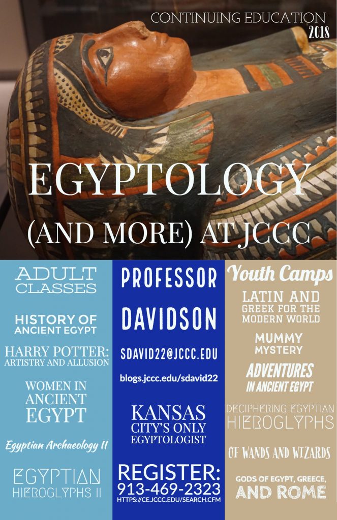 JCCC Summer Youth Program 2018 Egyptology at Johnson County Community